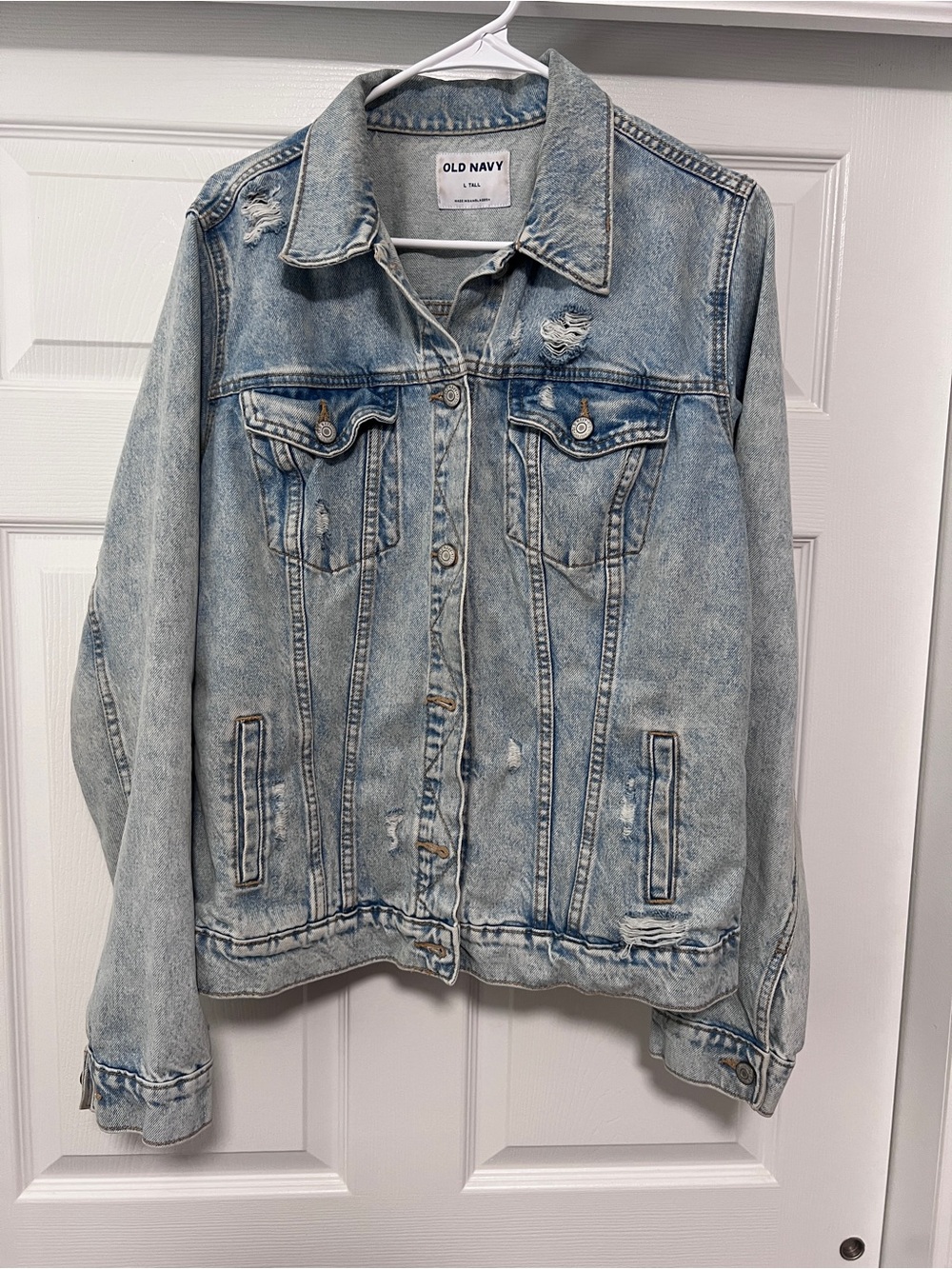 Old Navy Light Blue Distressed Denim Jacket